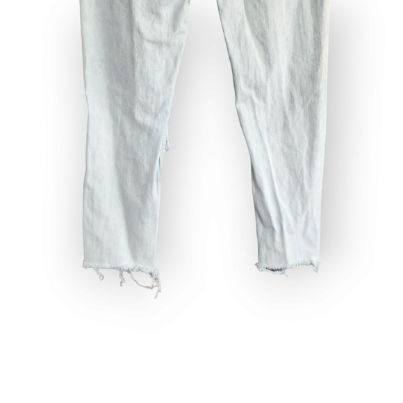 American Eagle Light Wash Ripped High Waisted Mom Jeans 4 - Picture 5 of 9